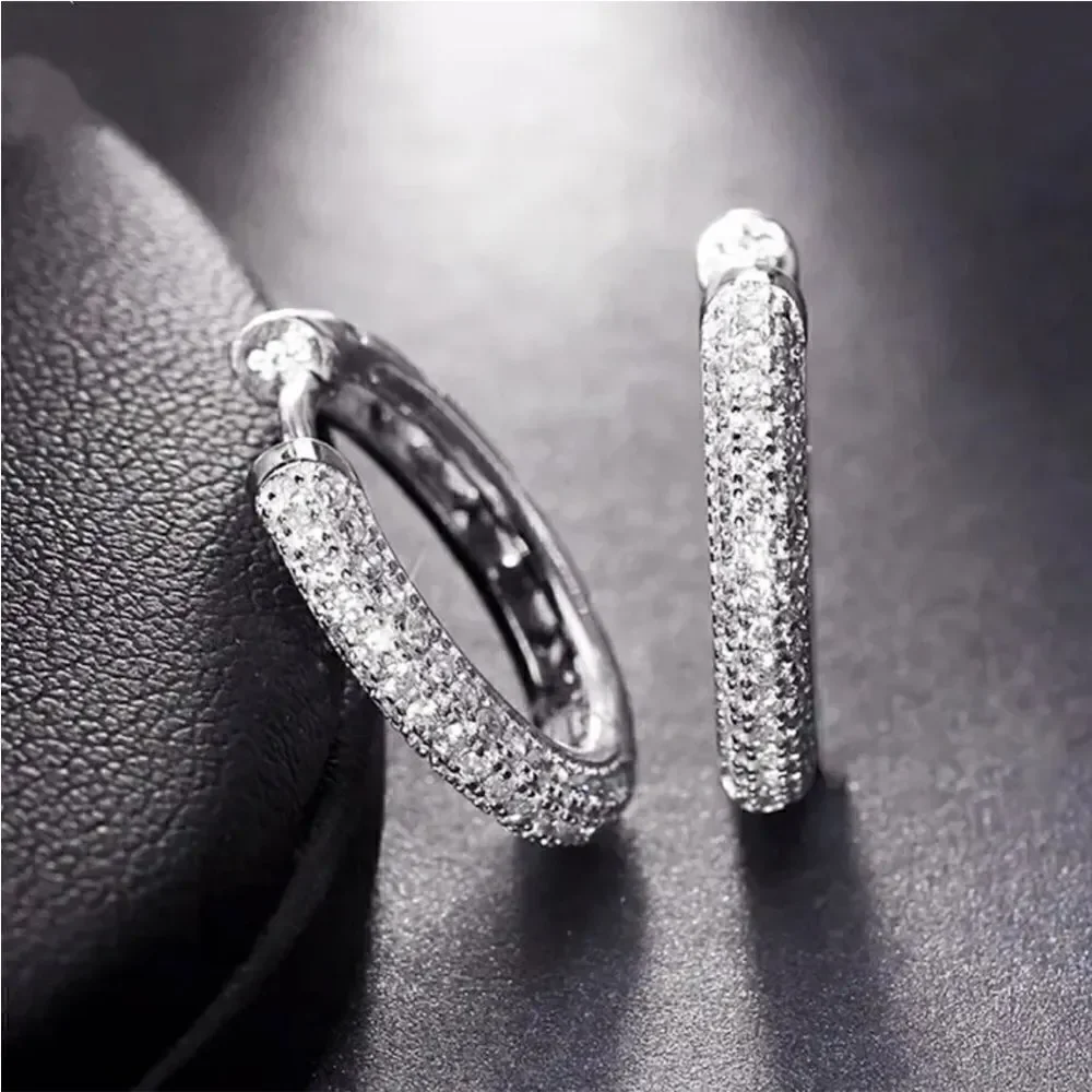 The Brilliance Mini Hoop Earrings in 925 and cubic zirconia